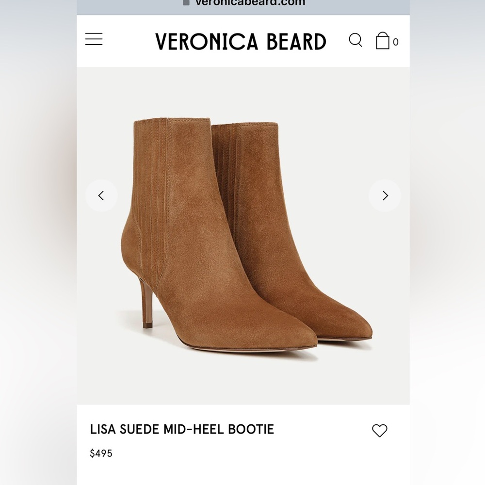 Veronica Beard LISA SUEDE MID-HEEL BOOTIE size 9.5.
